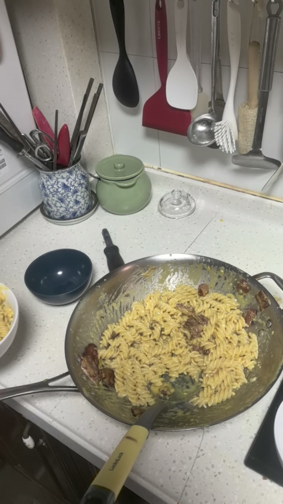 Carbonara in Spencer's kitchen